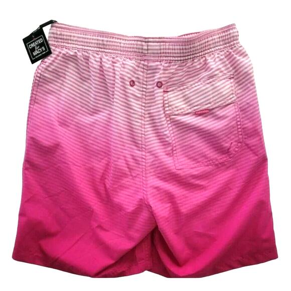 Calvin Klein Mens Pink Ombre Regular Fit Quick-Dry Swim Trunks Shorts Small - Picture 2 of 3